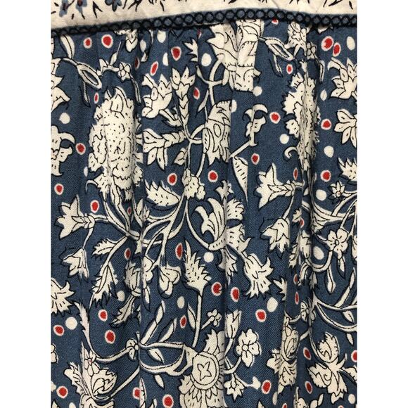 H & M L.O.O.G Women's Floral Flowy Oversized Dress Boho Bohemian Prairie Blue 8 - Picture 6 of 10